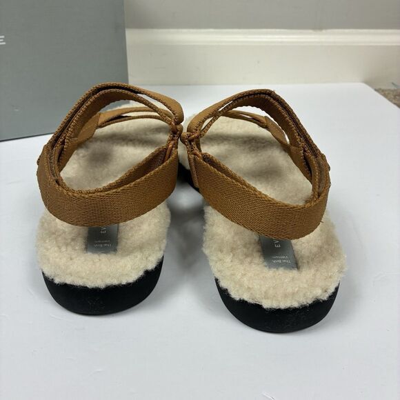 Everlane Woman Sandals Sz 8 Renew Teddy Sporty‎ Lounge Sandal Tan Sherpa NEW - Picture 7 of 9